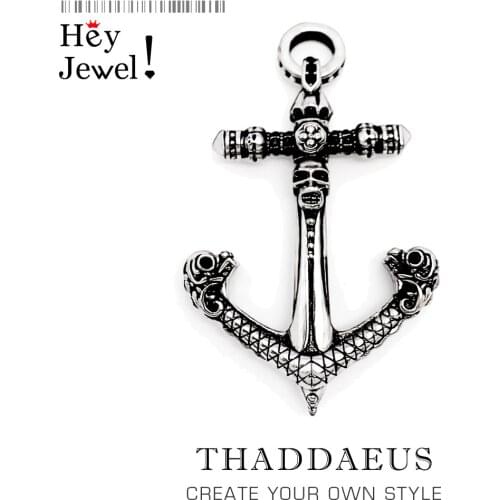 Pendant Skull Anchor,2019 Brand New Fashion Punk Jewelry Europe 925 Sterling Silver Accessories Gift For Woman & Rebel Men