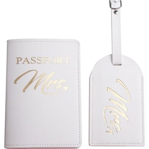 066F Portable Bride Groom Travel Passport ID Credit Card Cover Holder Case Protector