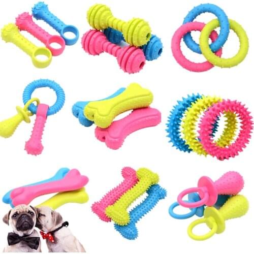 1PCS Dog Toys Rubber Resistance To Bite for small dogs Teeth Cleaning Chew Training Toys Pet Supplies Puppy Doggy accessories