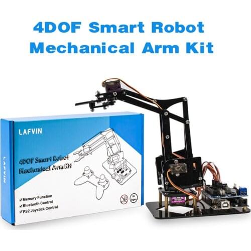 10set/lot LAFVIN 4DOF Acrylic Toys Robot Mechanical Arm Claw Kit for Arduino for UNO R3 DIY Robot with CD Tutorial