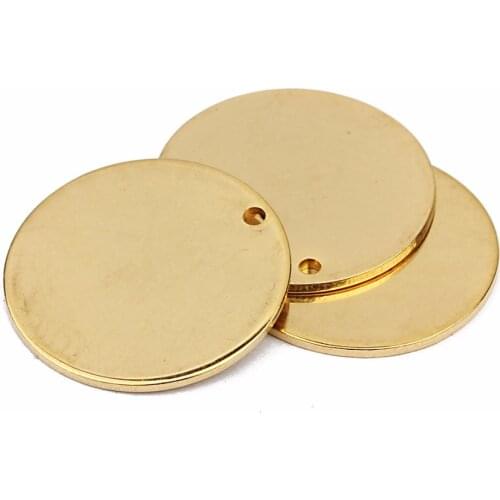 10pcs Stainless Steel Real Gold Plated Metal Bracelets Pendants Blank Stamping Tags For DIY Charms Jewelry Makings Wholesale