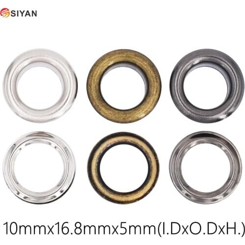 100sets 10mm Metal Sliver Eyelets With Grommet For Leathercraft DIY Scrapbook Shoe Belt Cap Bag Tag Clothes Backpack Accessories