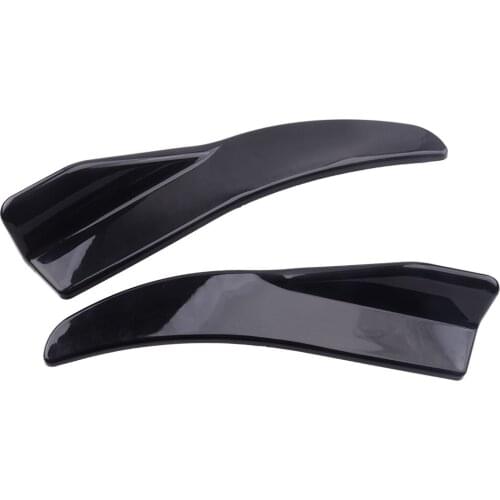 2Pcs MJ-H00831-D3 Universal Black Car Side Skirt Rear Bumper Spoiler Lip Angle Splitter Diffuser Winglet Aprons ABS
