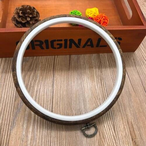2pcs Embroidery Flexi Hoop wood grain 21cm plastic hoop frame vintage ring wood Cross Stitch Needlecraft free shipping