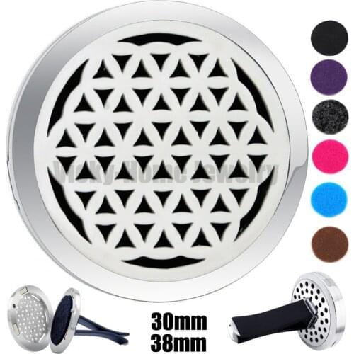 30mm-38mm The Life of Sead Magnet Diffuser 316 Stainless Steel Car Aroma Locket Free Pads Essential Oil Car Diffuser Lockets