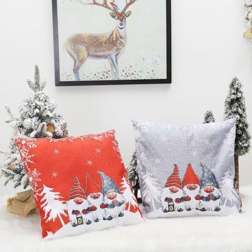 4pcs Christmas Decorations Gnome Swedish Tomte Pillow Case Throw Sofa Cushion Cover Home Decoration