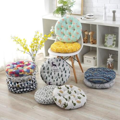 45x45cm Round Floor Tatami Chair Cushion Pillow Cushion Plants Back Household Cotton linen Cushion Soft Sofa Decorative Cushion