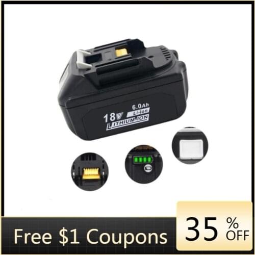 Ockered 6000mah 18V Rechargeable Lithium Ion Battery for Makita BL1850 BL1830 BL1860 LXT400 BJR181 BJR181Z BJV180 BJV180Z BJS130