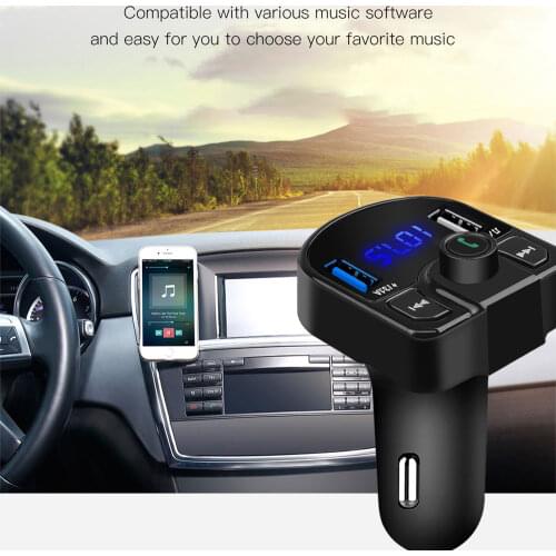 Kebidu Dual USB Car Charger Wireless Bluetooth Handsfree Call Car Kit Car Audio MP3 Player 3.1A Fast Phone Charge FM Transmitter