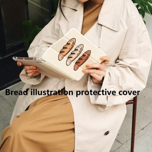For Ipad Pro 11 Mini 4 5 Air 4 Case 2018 2020 Bread Illustration Design Full Package with Pen Slot Protective Shell