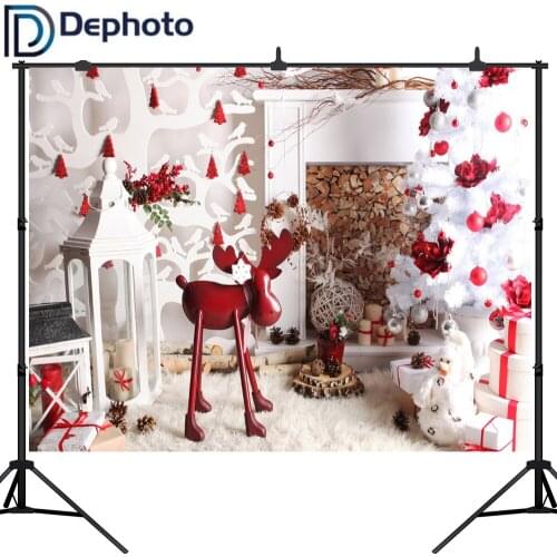 Dephoto Baby Room Christmas Tree Gift elk Toys Flowers Photo Background Customized Photographic Backdrops For Photo Studio