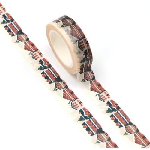 NEW 10pcs/Lot Decorative Beautiful Snow House Christmas Washi Tapes DIY Bullet Journal Scrapbook Masking Tape Stationery