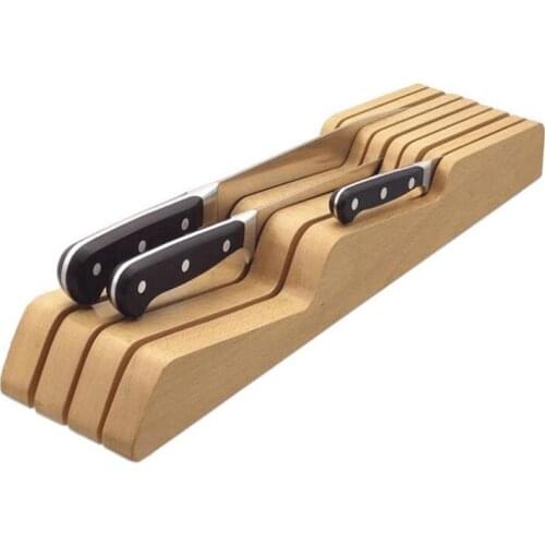 Wood Kitchen Utensil Holder Knife Holder Max For 9 Knives Suitable For Put Into Drawer