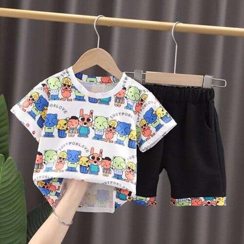 2021 Toddler Clothes Suit Summer Baby Girls Children Clothing Boys Sports T-Shirt Shorts 2Pcs/Sets infant Costume Kids Tracksuit