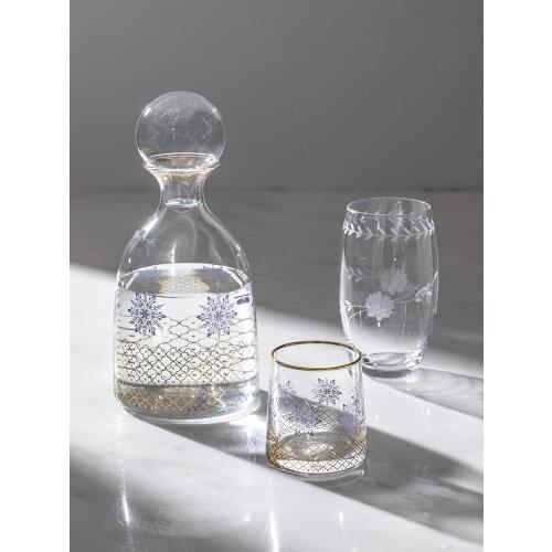 European Snowflake Water Cooler High Capacity Glass Cup Beer Cup Explosion Proof and High Temperature Resistant Household Kettle