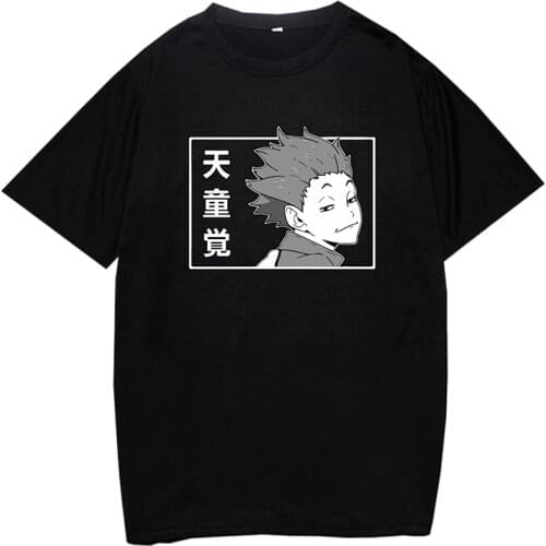 Summer Haikyuu T-shirt Mens Clothes Novelty Unisex Anime Shirts Breathable Comfortable Tees Round Neck Short Sleeve Tops