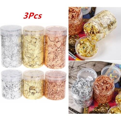 Imitation Gold/Sliver/Copper Foil Art Craft Paper Leaf Leaves Sheets Bulk Foil Leaves For Jewelry Gilding DIY Nail Flake Art Dec