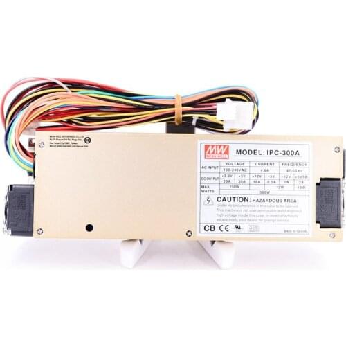 IPC-300A IPC-300B 6 output Multiple 300W Industrial 1U ATX 12V/P4 PC Power Supply MEANWELL 3.3/5/12/-5/-12V Meet 1U rack mount