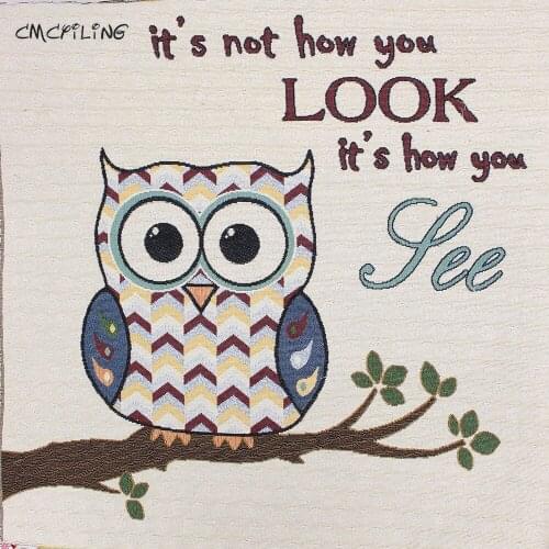 CMCYILING Lovely Cute Owl Fabric Diy Handmade Patchwork Pillow Fabrics Home Textile Sewing hand bag Woven Telas Tecido