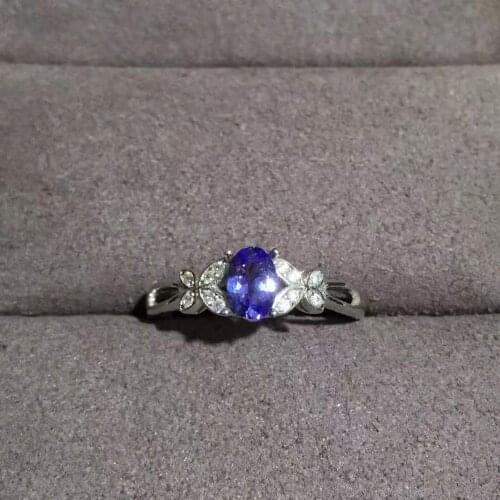 Natural And Real Tanzanite luxury ring ring Free shipping gemstone 925 sterling silver Fine jewelry