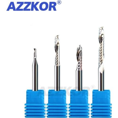 Single Blade Compound Cutter Spiral Milling Cutter Veneer MDF Solid Wood Cutting AZZKOR Computer Engraving Machine Tool