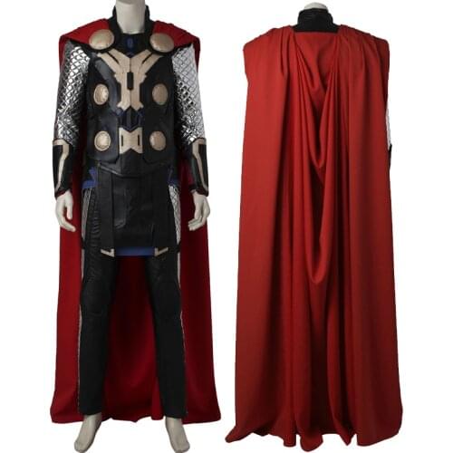 God Of Thunder Thor Odinson Cosplay Costume Movie Age of Ultron Battle Uniform Halloween Carnival Outfit Full Props With Boots