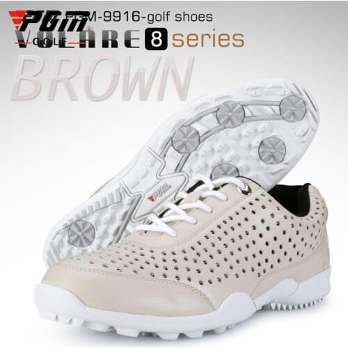 Top Quality Men Golf Shoes Leather Breathable Sneakers Male Non-Slip Nails Lightweight Lace Up Golf Footwear Trainer AA10101