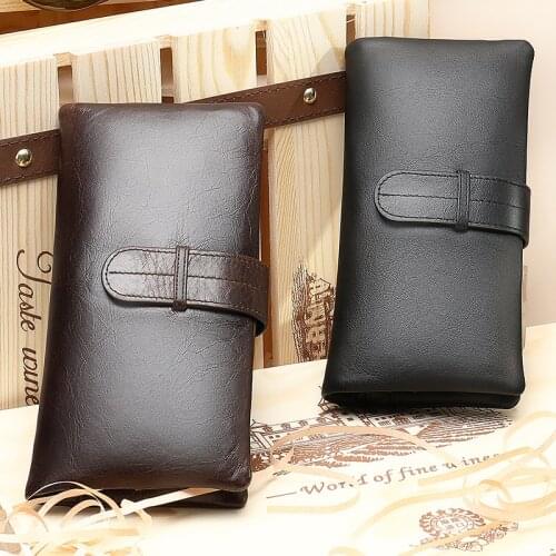 Fashion men long wallet mens genuine leather purse handbags for male men purse clutch business mens leather wallet coins 6018