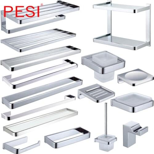 Bathroom Hardware Set Accessories Robe Coat Hook Towel Rail Rack Bar Shelf Toilet Paper Tissue Holder Toothbrush Holder,Chrome