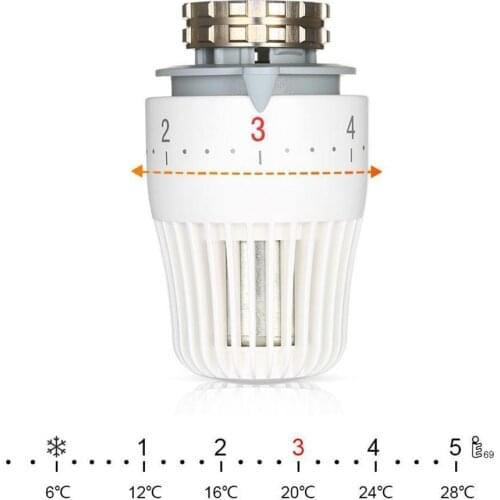 Thermostatic Radiator Brass Valve Dn15 Dn20 Dn25 Floor Thermostatic Radiator System Valve Heating Head D4D6