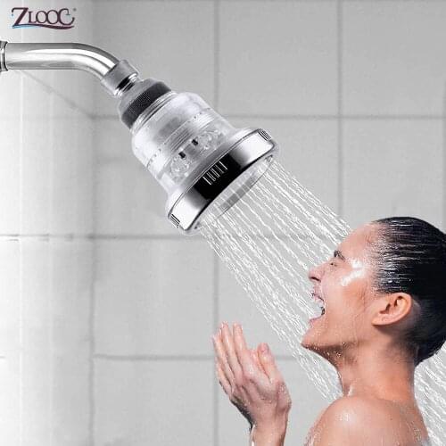 Zloog Top Spray Rain Shower Head Wall Mount 3 Modes High Pressure Water Saving Negative ions Filtered Ceiling Shower Head