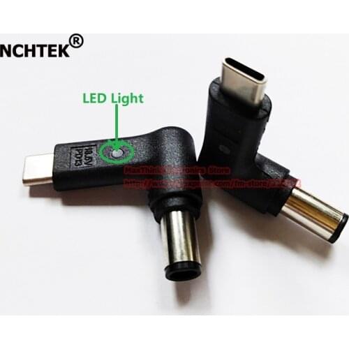 NCHTEK 18.5V USB Type C Male to DC 7.4*5.0mm Male Converter Adapter PD Emulator Trigger with LED Light/Free Shipping/2PCS