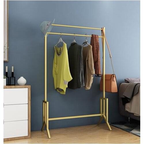 Nordic home floor coat rack bedroom living room light luxury nano gold hanger net red INS simple hanger
