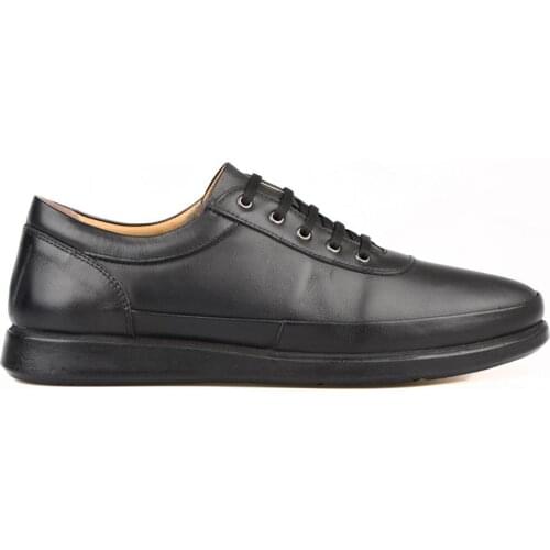 FootCourt- New Arrival Black Genuine Leather Men Shoes Soft Light Sole Breathable Casual Shoes Comfortable Footwear New Season