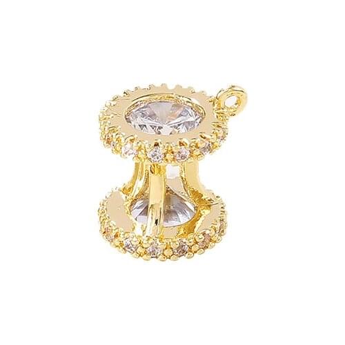 Factory Wholesale Gold Color Brass And Zircon Cylinder Charms Pendants Necklace And Bracelet Earring Diy Jewelry Accessories