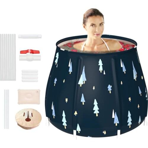 Portable Bathtub Folding Bath Bucket Foldable Large Adult Tub Baby Swimming Pool Insulation Separate Family Bathroom SPA Tub