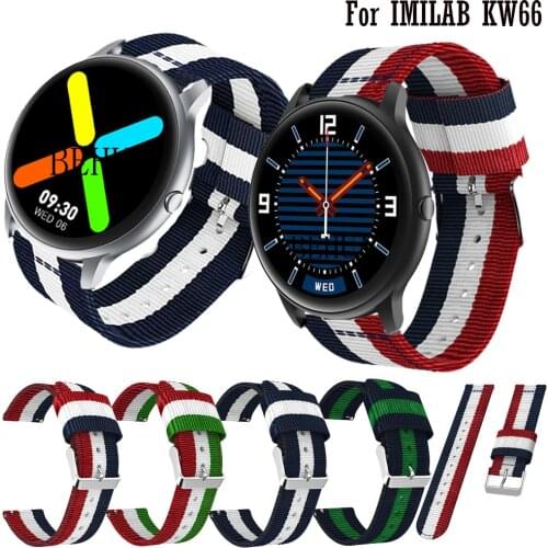 20mm 22mm Nylon WatchStrap Band For IMILAB KW66 / YAMAY SW022 WristStrap For Amazfit GTR 2 GTS 2 / 2e Belt Bracelet Wristband
