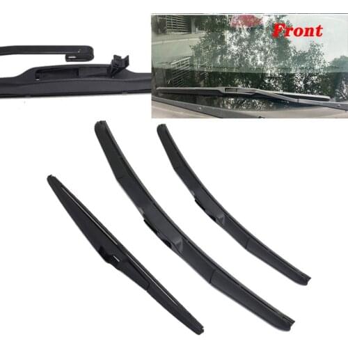Car Front & Rear Wiper Blades Set For Toyota Wish 2003-2008 2009-2016 Windshield Windscreen Wiper blade