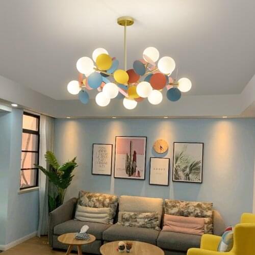 Modern Led Chandeliers Colourful Cartoon Ceiling Chandelier Lighting Children Room Light Living Room Hanglamp lighting Fixture