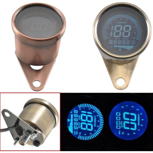 Universal Digital Motorcycle LCD Screen Speedometer Odometer Techometer Fuel Gauge indicator For Harley