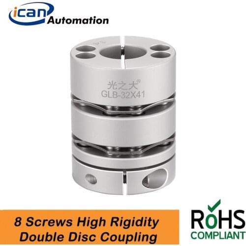 Coupling Motor Shaft Aluminum Alloy 8 Screws Double Disc d=6.35 For Stepper