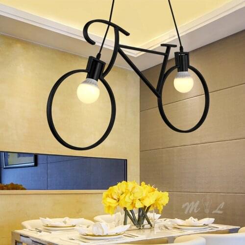 Iron Bicycle Pendant Lights Home Deco Industrial Hanging Lamp loft Living Room Hanglamp Bedroom Lamp Restaurant Kitchen Fixtures