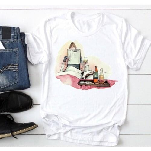 Women Short Sleeve Wine 2021 90s Cute Fashion Cartoon Summer Lady Print Tee Graphic T Top Female Tshirts Clothes T-Shirt