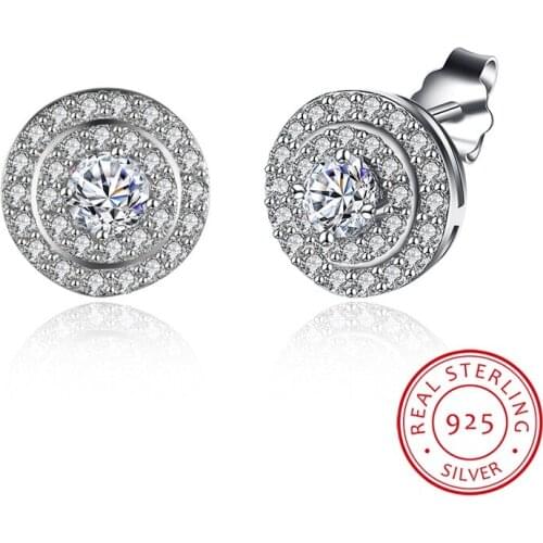 2020 New Exquisite Round Stud Earrings Women Fashion Cute for Girls Simple Elegant Earrings