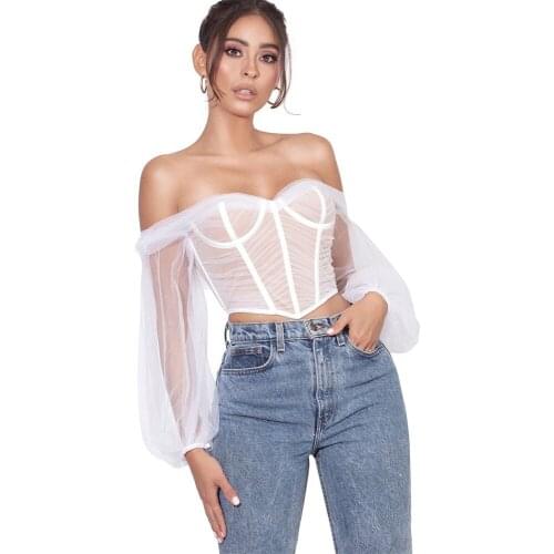 High Quality Summer Corset Top Women Y2k Top Elegant 2021 New Arrivals Off The Shoulder Bodycon Top Sexy Crop Top Party Club