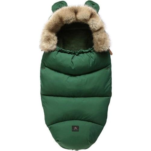 Winter Sleeping Bags Envelope Newborn Baby Stroller Pad Sleepsack Hooded With Cute Ear Thick Warm Infant Footmuff Wheelchair