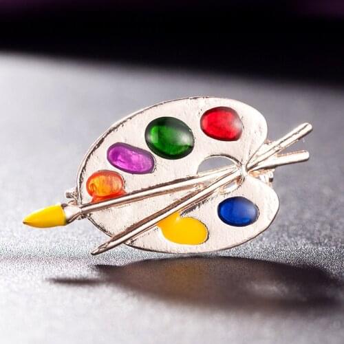 Zlxgirl jewelryFashion Brooch Colorful Enamel Artist Decorative Palette Badge Unisex Children Dress Costume Sweater Bag Lapel