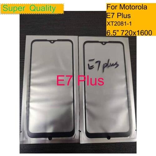 10Pcs/Lot For Motorola Moto E7 Plus XT2081-1 Touch Screen Panel Front Outer Glass Lens With OCA For Moto E7 Plus LCD Glass