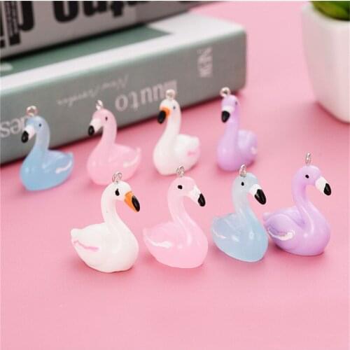 10pcs/lot Swan Cabochon Pendant Animal Charms For Necklace Bracelet Kawaii Jewelry Fine Dangle Gift Craft Earrings DIY Wholesale