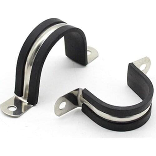 20Pack Clamp,Stainless Steel Cable Clamp,Pipe Clamp,Metal Clamp,Tube Clamp,Rubber Cushioned Insulated Clamp,Tube Holder for Tube